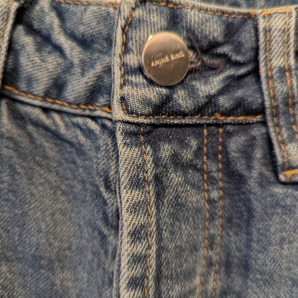 Anine Bing Roxanne Button Fly Split Hem Denim Blue Jeans Size 26 *GUC - Picture 7 of 13